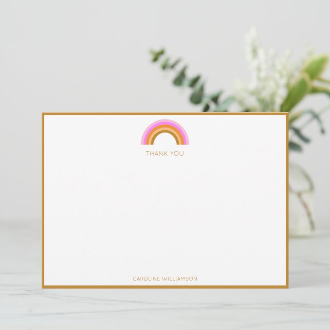 Tarjeta De Agradecimiento Cumpleaños Personalizado Arcoíris Agradecido Boho (Anverso de pie)