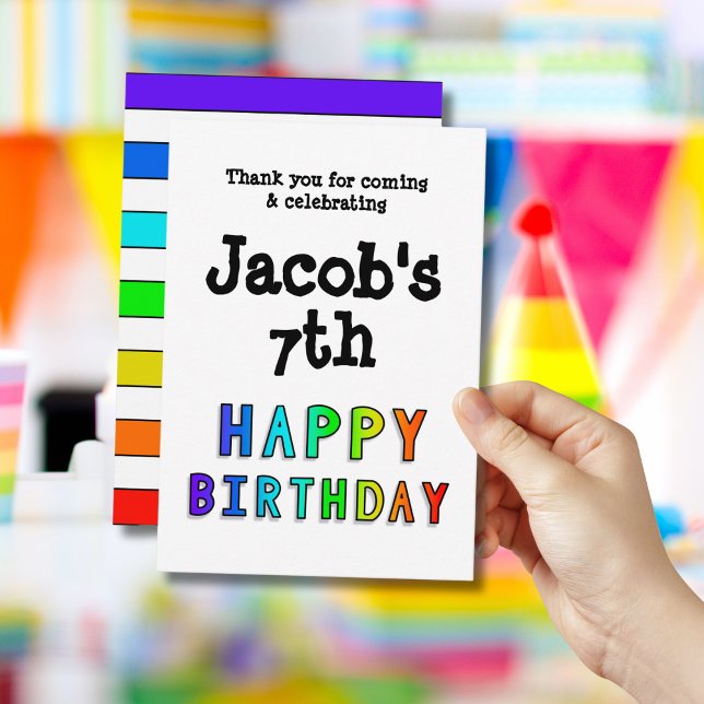 Tarjeta De Agradecimiento Cumpleaños Personalizado de Arcoíris (Subido por el creador)