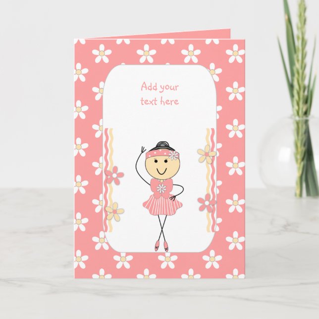 Tarjeta De Agradecimiento Cumpleaños personalizado de bailarina (Anverso)
