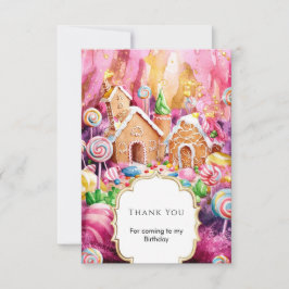 Tarjeta De Agradecimiento Cumpleaños personalizado de Candyland para niños