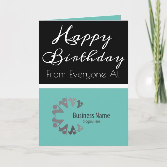 Tarjeta De Agradecimiento Cumpleaños personalizado de empresas modernas a em (Anverso)
