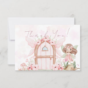 Tarjeta De Agradecimiento Cumpleaños personalizado de Fairy First Girl