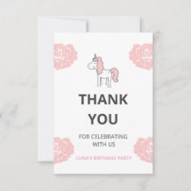 Cumpleaños Personalizado de Unicornio Rosa Lindo