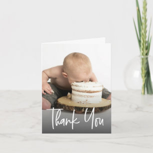 Tarjeta De Agradecimiento Cumpleaños personalizado foto con letra a mano Cum