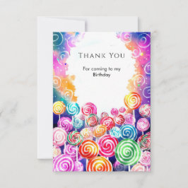Tarjeta De Agradecimiento Cumpleaños Personalizado Soñado de Candyland