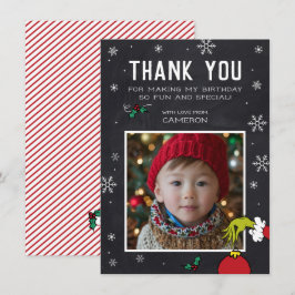 Tarjeta De Agradecimiento Cumpleaños Pizarra del Grinch