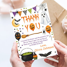 Tarjeta De Agradecimiento Cumpleaños plano de Halloween espeluznante uno