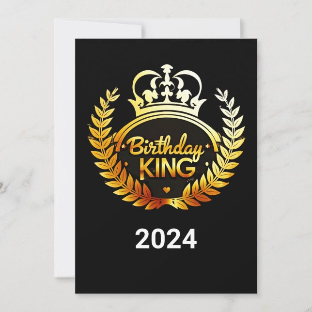 Tarjeta De Agradecimiento Cumpleaños Rey 2024 Fiesta de cumpleaños adulto de (Anverso)