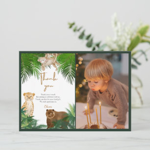 Tarjeta De Agradecimiento Cumpleaños safari salvaje para siempre 4