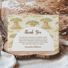 Tarjeta De Agradecimiento Cumpleaños Salvaje Neutral Safari Uno