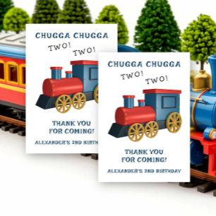 Tarjeta De Agradecimiento Cumpleaños Segundo del Tren Chugga Two Two