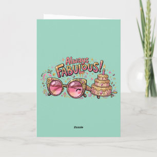 Tarjeta De Agradecimiento Cumpleaños Siempre Fabuloso con Brillo