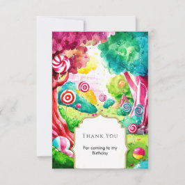 Tarjeta De Agradecimiento Cumpleaños Sprinkle Watercolor Candyland