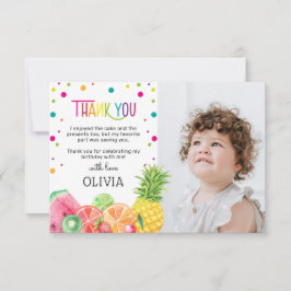 Tarjeta De Agradecimiento Cumpleaños tropical de verano divertido Tutti Frut