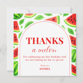 Tarjeta De Agradecimiento Cumpleaños Uno en un Melón de Sandía 
