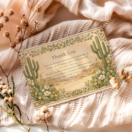 Tarjeta De Agradecimiento Cumpleaños Vintage Desert Botanicals