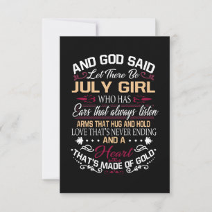 Tarjeta De Agradecimiento Cumpleaños  Y Dios Dijo Que Haya Chica De Julio