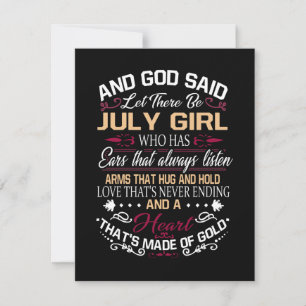 Tarjeta De Agradecimiento Cumpleaños Y Dios Dijo Que Haya Chica De Julio