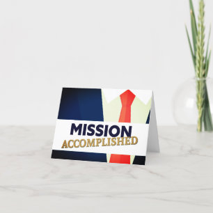 Tarjeta de agradecimiento cumplida por la misión