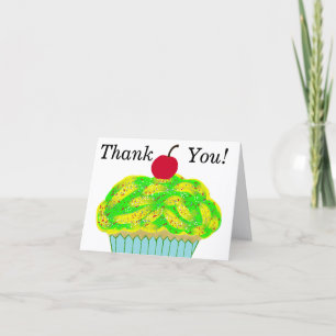 Tarjeta De Agradecimiento Cupcake de cereza Gracias