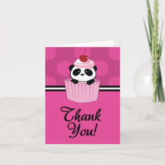 Tarjeta de agradecimiento Cupcake Panda