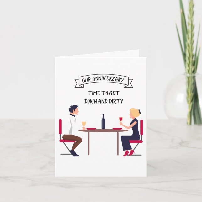 Tarjeta De Agradecimiento Curiosa ESPOSA-ESPOSA "Tiempo de bajar y sucia" (Anverso)