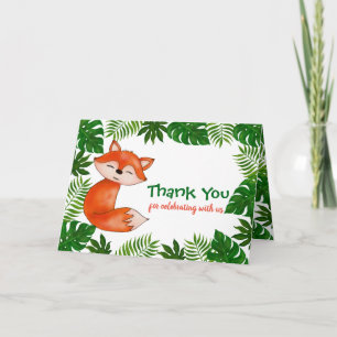 Tarjeta De Agradecimiento Curte Baby Fox BABY SHOWER Gracias