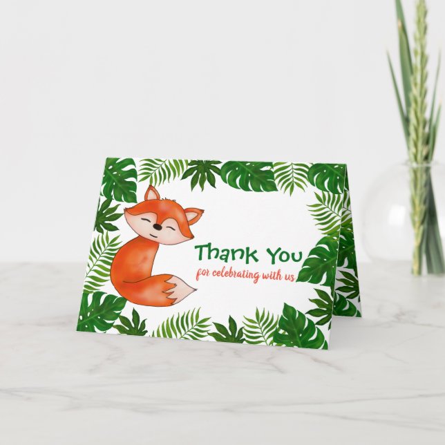 Tarjeta De Agradecimiento Curte Baby Fox | BABY SHOWER | Gracias (Anverso)