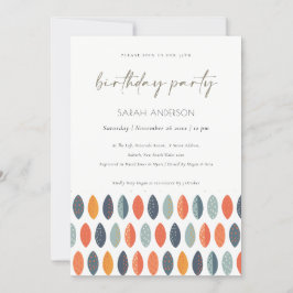 Tarjeta De Agradecimiento Curte Blue Leafy Botanical Any Age Birthday Invite