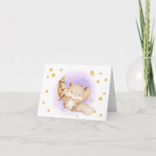 Tarjeta De Agradecimiento Curte Fox   Animales Baby Shower