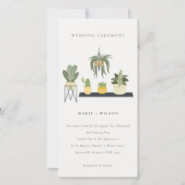Tarjeta De Agradecimiento Curte Potted Leafy Succulent Plants Wedding Invite