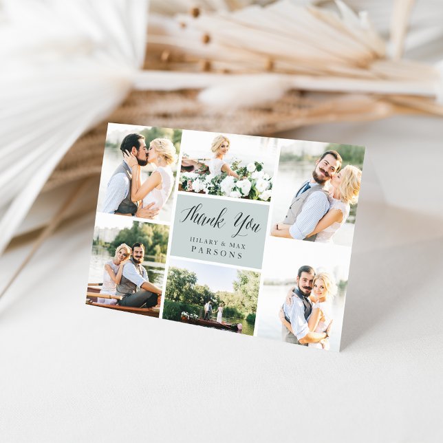 Tarjeta De Agradecimiento Curvo | COLLAGE DE FOTOS BODA (Subido por el creador)
