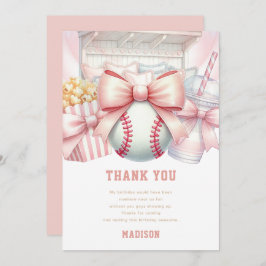 Tarjeta De Agradecimiento Custom Baseball Girl Birthday 