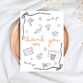 Tarjeta De Agradecimiento Custom Basketball Thank you Card Doodle