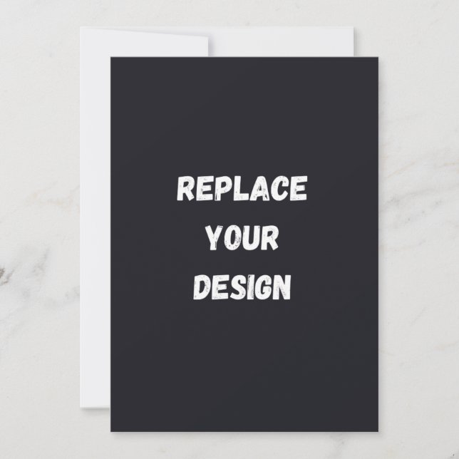 Tarjeta De Agradecimiento Custom black simple Design Add Photo or Text (Anverso)