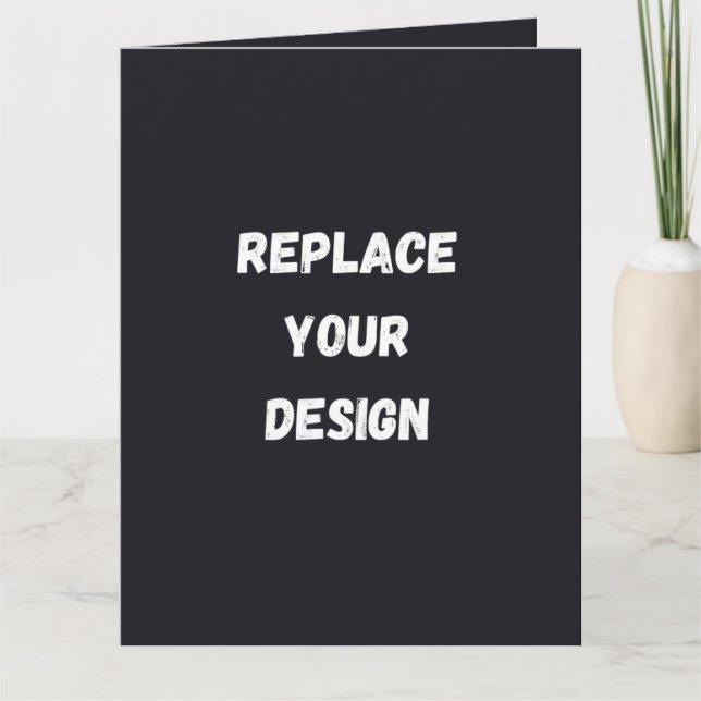 Tarjeta De Agradecimiento Custom black simple Design Add Photo or Text (Anverso)