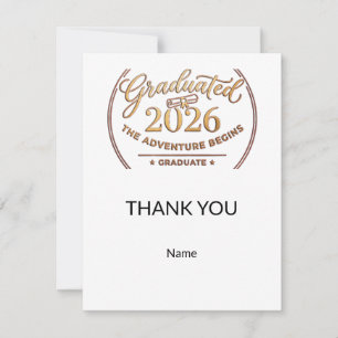 Tarjeta De Agradecimiento Custom Class 2026 Thank You / Gracias Graduación