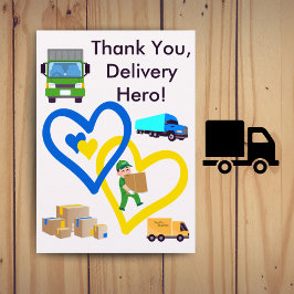 Tarjeta De Agradecimiento Custom Delivery Driver Card With Editable Note