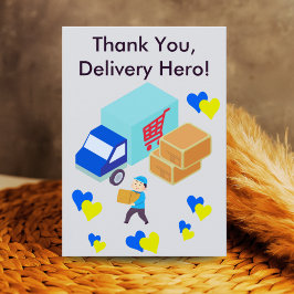 Tarjeta De Agradecimiento Custom Delivery Driver Card With Editable Note