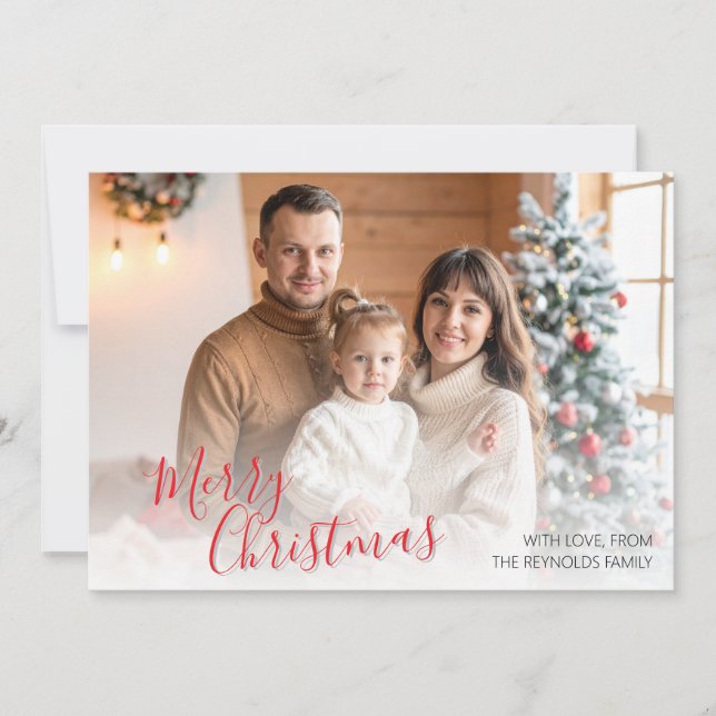 Tarjeta De Agradecimiento Custom Family Flat Christmas Greeting Card (Anverso)