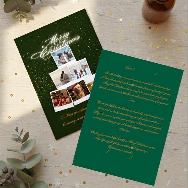 Tarjeta De Agradecimiento Custom Family Holiday Card – Photos & Message (Subido por el creador)