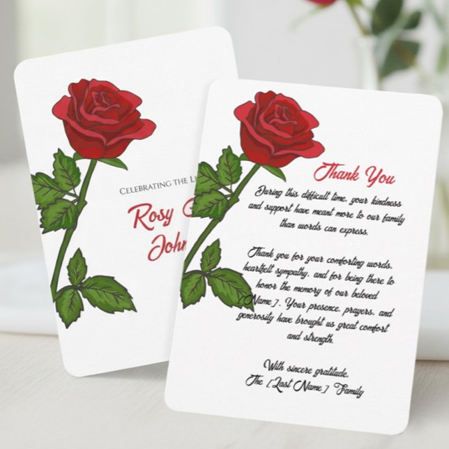 Tarjeta De Agradecimiento Custom Funeral Thank You Card (Subido por el creador)