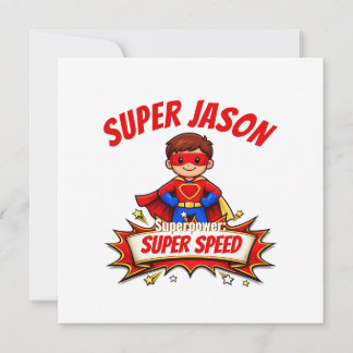 Tarjeta De Agradecimiento Custom Kids Superhero Name