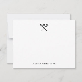 Tarjeta De Agradecimiento Custom Lacrosse Note Card 