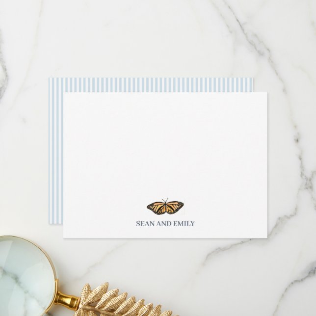 Tarjeta De Agradecimiento Custom Monarch Butterfly Painting Stationary (Anverso/Reverso In Situ)