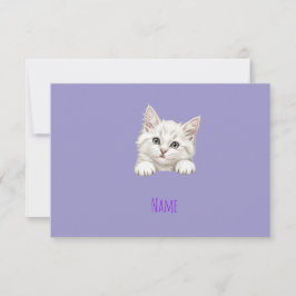 Tarjeta De Agradecimiento Custom Name Personalized Kitten Art Gift
