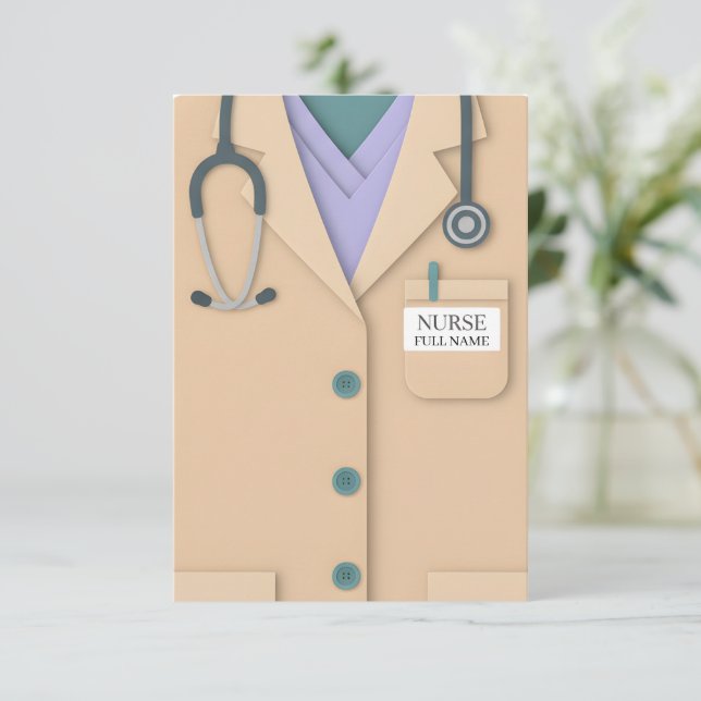 Tarjeta De Agradecimiento Custom Nurse Name Appreciation Card (Anverso de pie)