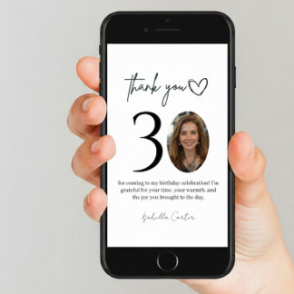 Tarjeta De Agradecimiento Custom Photo 30th Birthday Thank You Card