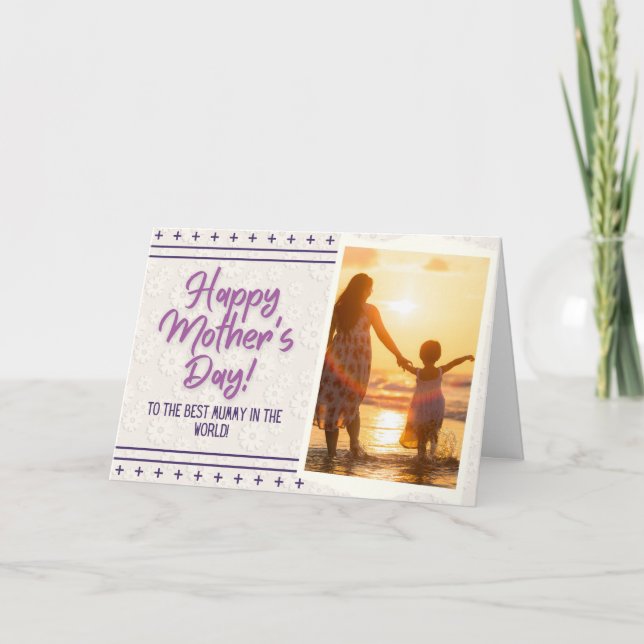 Tarjeta De Agradecimiento Custom Photo Mother's Day Card (Anverso)
