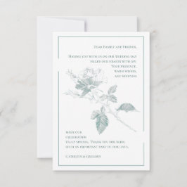 Tarjeta De Agradecimiento Custom Photo Sage Green Floral Wedding Calligraphy